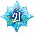 thumbnail image 1 of PMU "21" 28 Inch Shining Star Mylar Balloon Pkg/25, 1 of 1