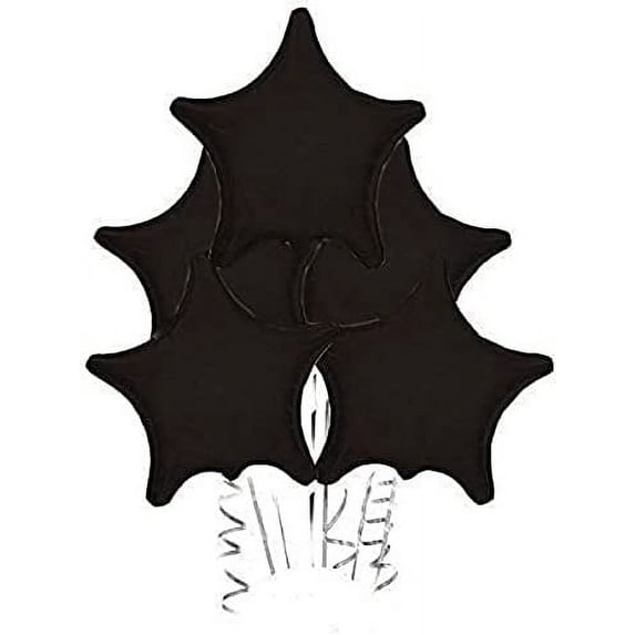 PMU 22 Inch Star Mylar Balloon Black Pkg/1