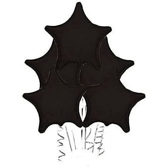 PMU 22 Inch Star Mylar Balloon Black Pkg/1