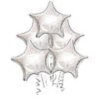 PMU 22 Inch Star Mylar Balloon Silver Pkg/1