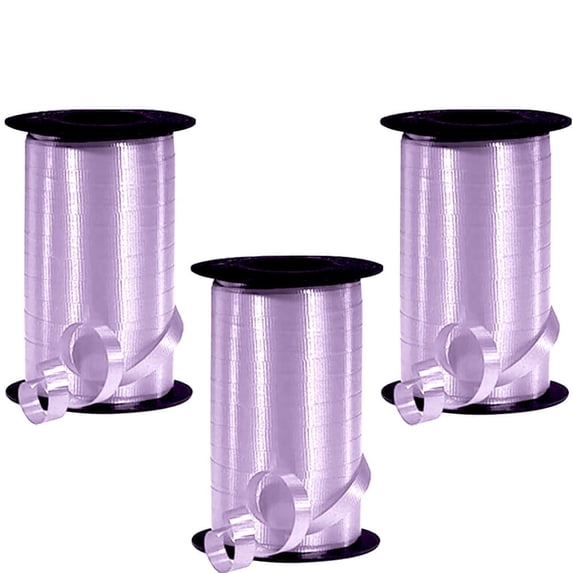 PMU 3 Pcs Curling Ribbon Lavender - Crimped Texture Curling Ribbons for Gift Box Wrapping, Florist Flowers, Birthday Party Decorations, Festival Art Craft & Christmas Décor - 3/8 Inch X 250 Yards