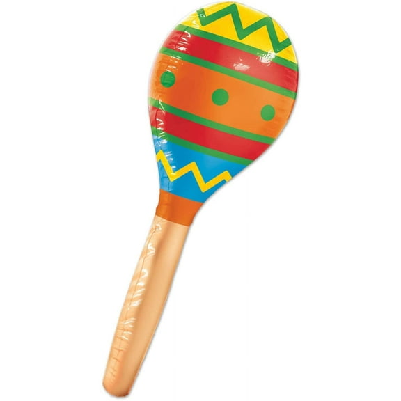 PMU Cinco de Mayo Multicolored Inflatable Maraca 30in Mexican Themed Party Decoration Accessory (1/pkg)Pkg/1