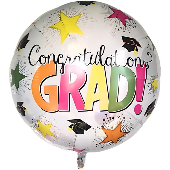 PMU 31" Congrats Neon Grad Balloon – Graduation Party Foil Balloon Decoration for School, College & Graduation Celebration Events