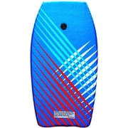 PMU 33 Inch Graphics Printed Bodyboard - Lightweight Wrist Leash Slick Bottom Boogie Board for Beach, Sea & Pool - Surfing Board for Kids, Teens & Adults, Waves conditions - Stripe Graphics Pkg/1