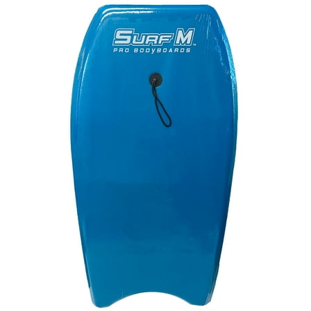 PMU 33 Inch Sky Blue Bodyboard - Lightweight Wrist Leash, Slick Bottom Boards for Beach, Sea & Pool - Surfing Board for Kids, Teens & Adults Wave Conditions Pkg/1