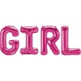 thumbnail image 1 of PMU 34-Inch "GIRL" Phrase Letters Mylar Balloons, Magenta (4/Pkg) Pkg/1, 1 of 1