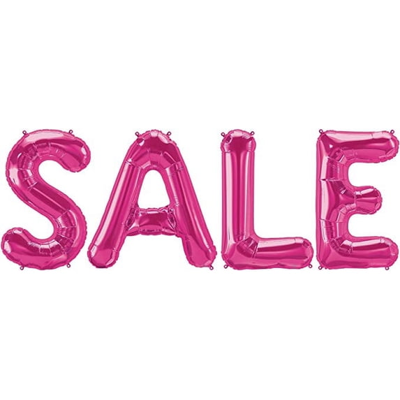 PMU 34-Inch "SALE" Phrase Letters Mylar Balloons, Magenta (4/Pkg) Pkg/1