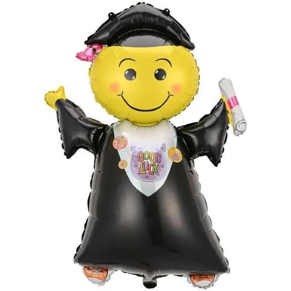 PMU 35 Inches Girl Jumping Grad Super Shape Multicolor Foil Balloon Pkg/1