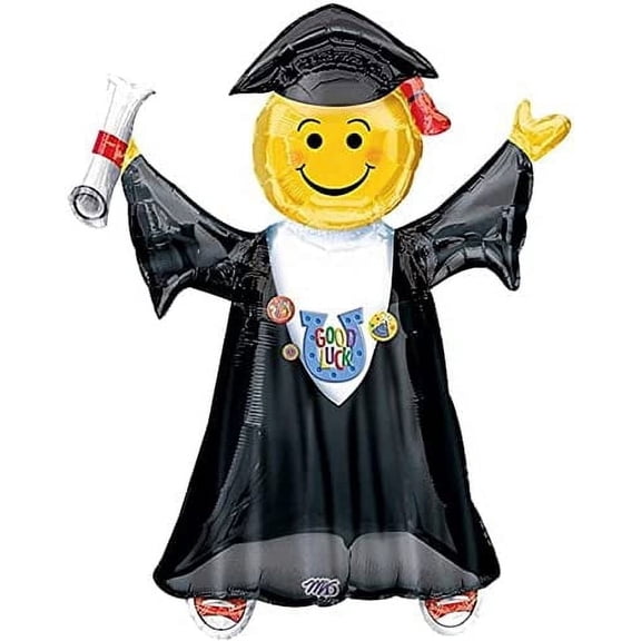 PMU 35 Inches Jumping Grad Super Shape Multicolor Foil Balloon Pkg/1