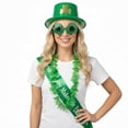 thumbnail image 1 of PMU 4 Pcs St. Patrick’s Day Party Costume Accessory Bundle, Green Plastic Top Hat, Glitter Shamrock Sunglasses, Shamrock Lei and Green Satin Sash, 1 of 8