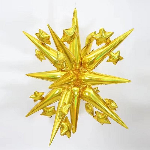 PMU 42 Inch Star Burst Galaxy Gold Mylar Balloon Pkg/10
