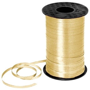 PMU 500 Yards x 3/16in Gold Crimped Curling Ribbon String for Gift Wrapping Ribbon Balloon String Birthday Celebration Party Presents Decor, Festival Art Craft Accessories (1-500 Yard Rolls)