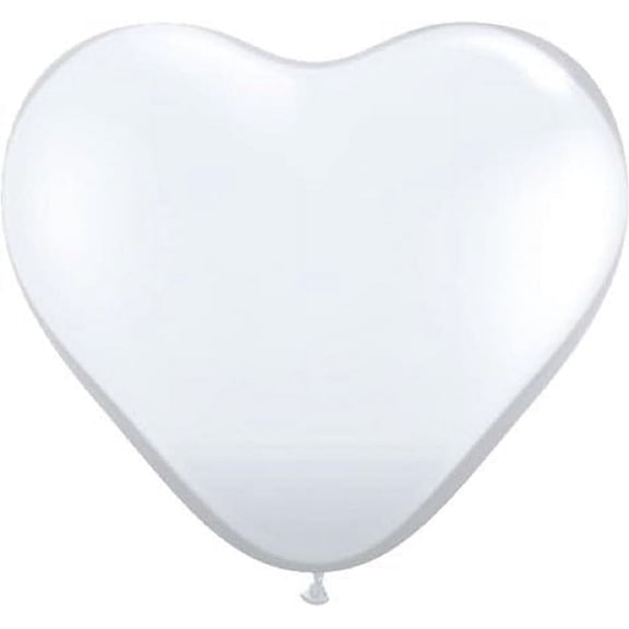 PMU 6 Inch Heart Shape Qualatex Diamond Clear Latex (100/Pkg) Pkg/1