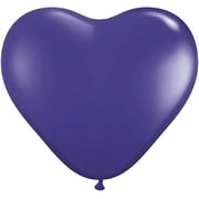 PMU 6 Inch Heart Shape Qualatex Purple Latex (25/Pkg) Pkg/1