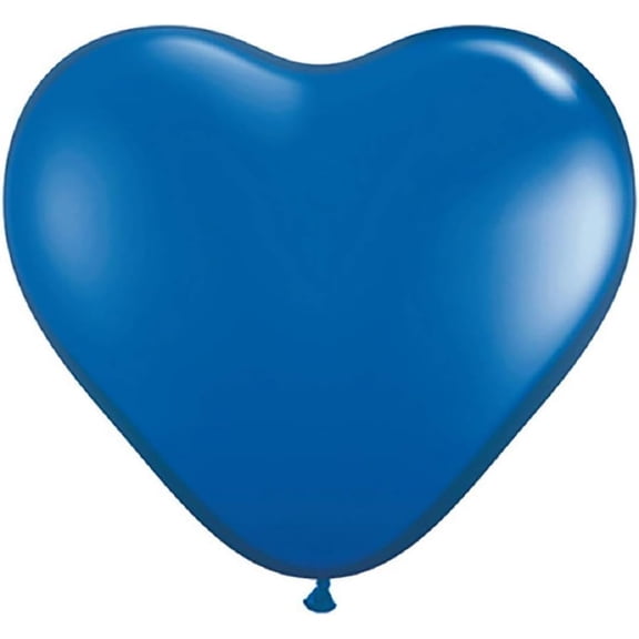 PMU 6 Inch Heart Shape Qualatex Sapphire Blue Latex (25/Pkg) Pkg/1