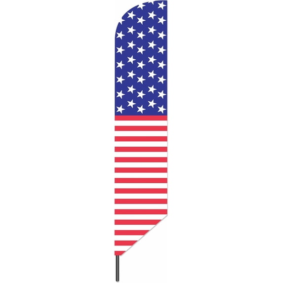 PMU 7in 4th of July Decorations, Patriotic Small Feather American Flags, 4th of July USA Flags on Sticks, Fourth of July Decorations for Home, Memorial Day Decor, Made In USA, (12/Pkg) Pkg/1