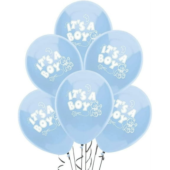 PMU Baby Shower Balloons 11 Inch It's a Boy Baby Blue Latex Pkg/50