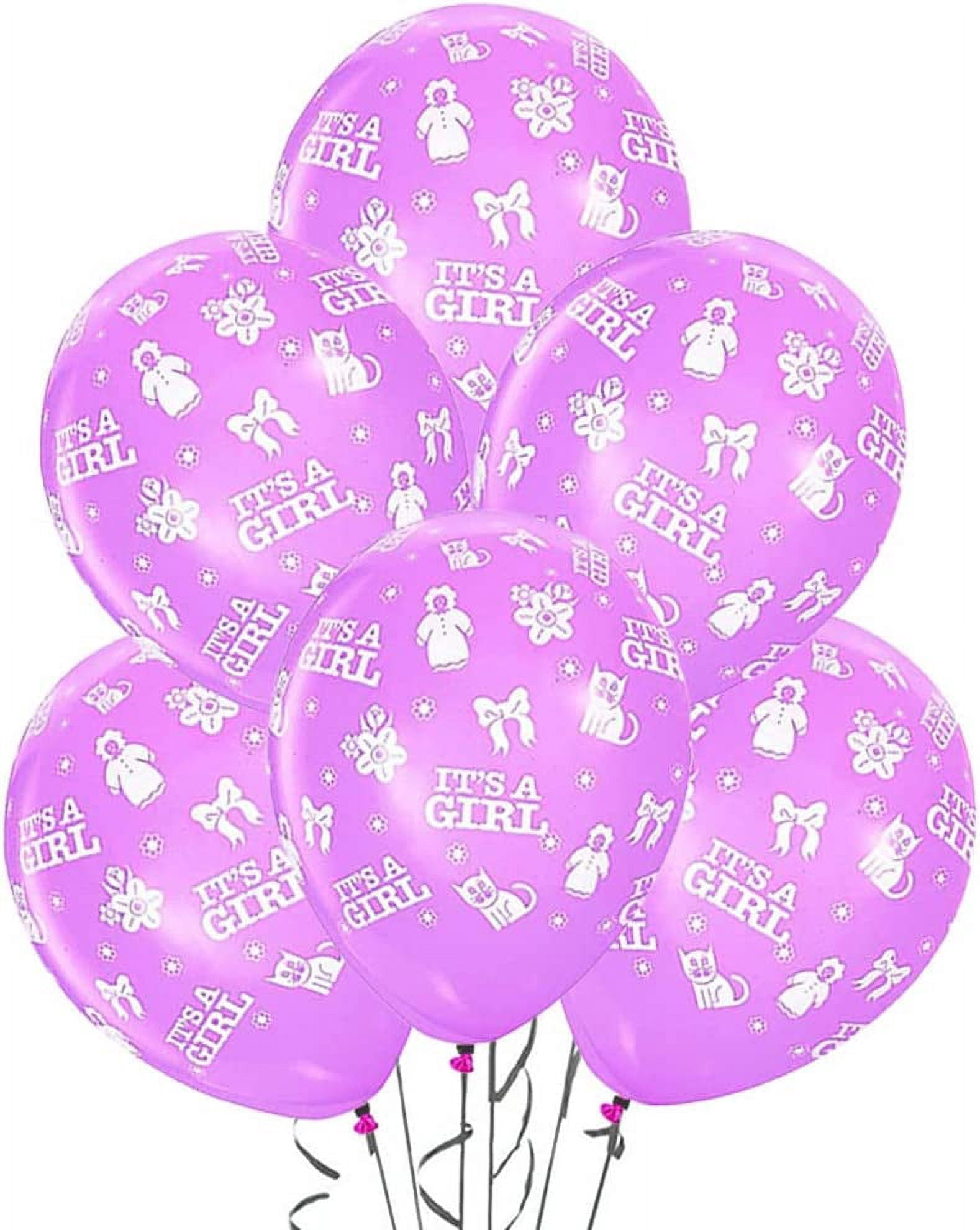PMU Baby Shower Balloons 11 Inch It's a Girl Pink Latex Pkg/100 ...