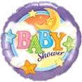 thumbnail image 1 of PMU "Baby Shower" Moon and Stars 18in Mylar Balloon for Gender Reveal Baby Shower Theme Party and Accessories Pkg/10, 1 of 1