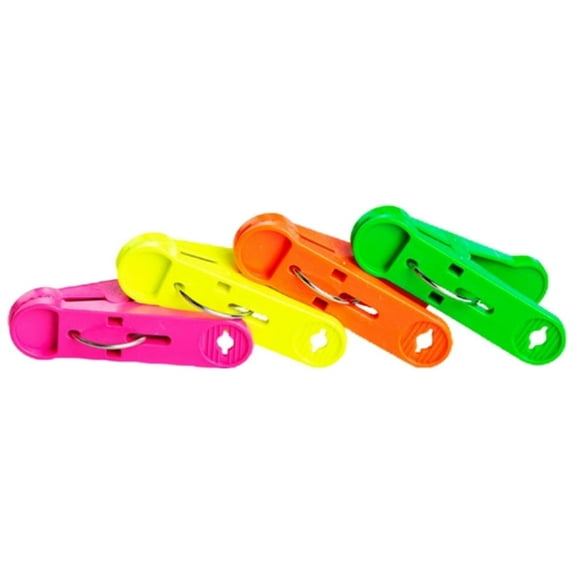 PMU Balloon Clip-N-Weight Assorted Neon Colors with Ribbon 16-gram Plastic Balloon Weights Pkg/300