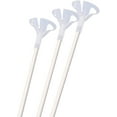 thumbnail image 1 of PMU Balloon Sticks 24in White with Clear Cups 100/100, Pkg/100 – Sets, 1 of 1