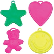 PMU Balloon Weights 8-gram Assorted Shapes and Neon Colors Plastic Balloon Accessory (100/pkg) Pkg/1