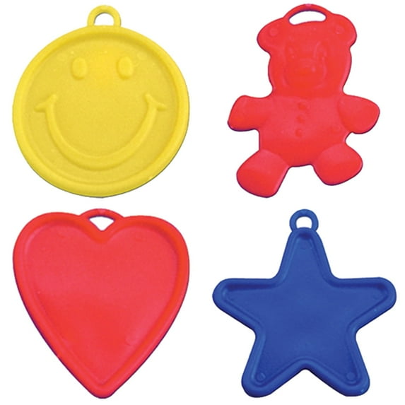PMU Balloon Weights 8-gram Assorted Shapes and Primary Colors Plastic Balloon Accessory (100/pkg) Pkg/1