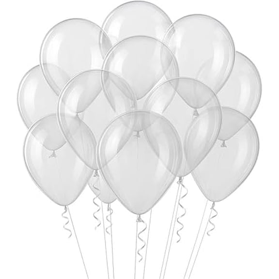PMU Balloons 11 Inch PartyTex Crystal Clear Latex Pkg/25