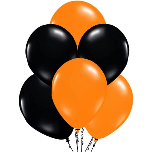 PMU Balloons 11 Inch PartyTex Orange and Black Latex Pkg/25