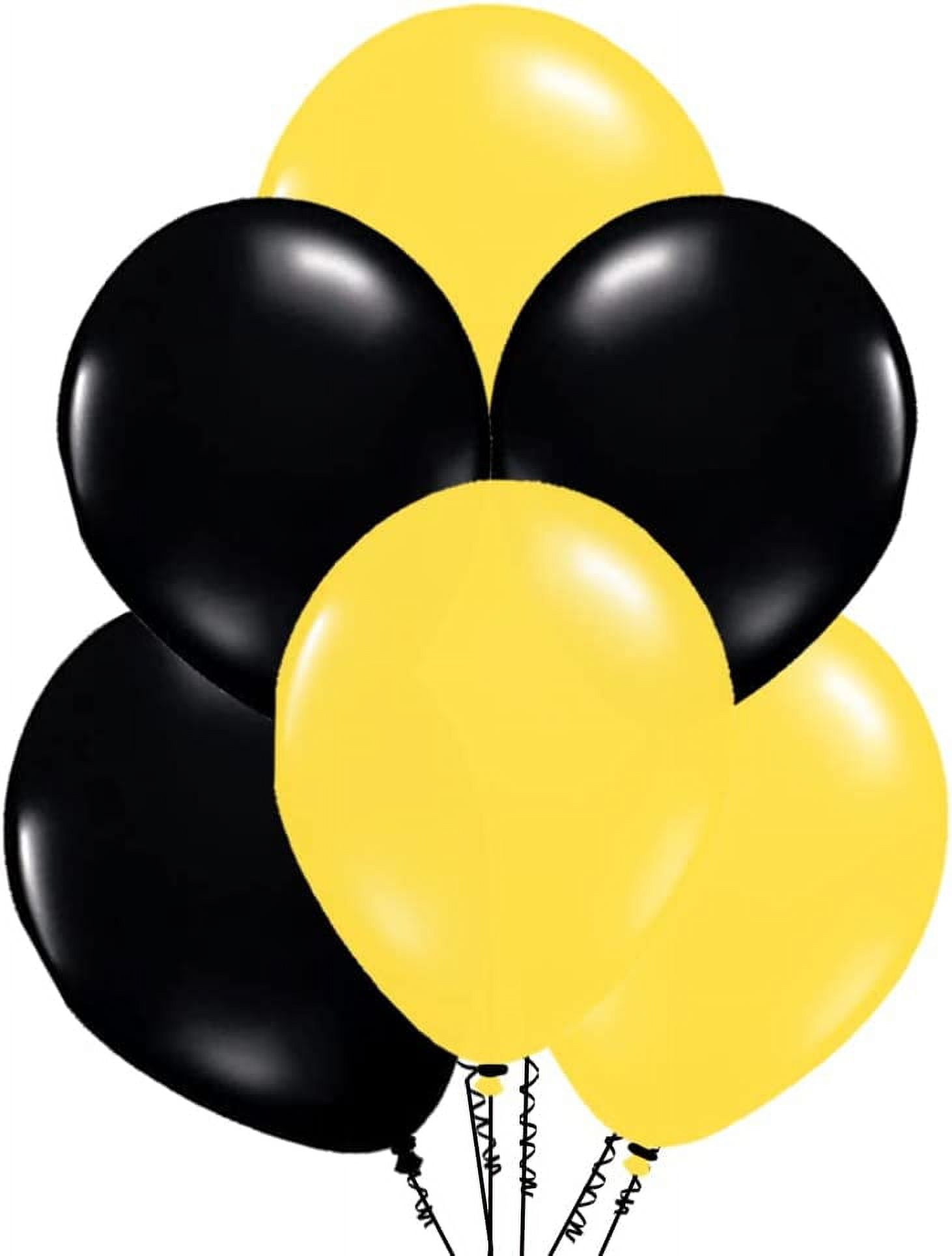 PMU Balloons 11 Inch PartyTex Yellow and Black Latex Pkg 50 Walmart