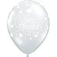 thumbnail image 1 of PMU Balloons 11 Inch Qualatex Clear with Just Married Hearts Latex Balloons For Weddings (50/Pkg) Pkg/1, 1 of 1