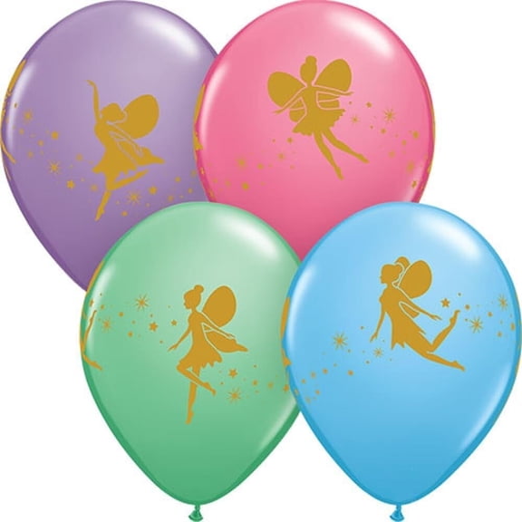 PMU Balloons 11 Inch Qualatex Fairies and Sparkle Assorted Colors Latex Balloons For All Occasions (100/Pkg) Pkg/1