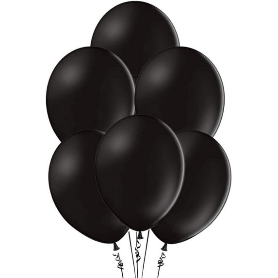 PMU Balloons 17 Inch PartyTex Crystal Black Premium Helium Quality Latex Balloons for Photo Shoot, Wedding, Baby Shower, Birthday Party and Event Decoration Pkg/72