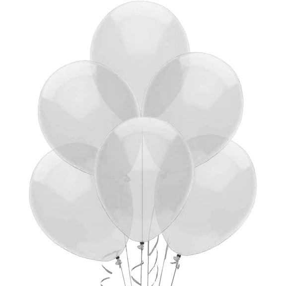 PMU Balloons 17 Inch PartyTex Crystal Clear Premium Helium Quality Latex Balloons for Photo Shoot, Wedding, Baby Shower, Birthday Party and Event Decoration Pkg/72