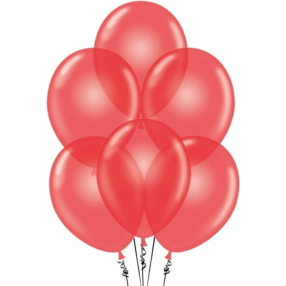 PMU Balloons 17 Inch PartyTex Crystal Red Premium Helium Quality Latex Balloons for Photo Shoot, Wedding, Baby Shower, Birthday Party and Event Decoration Pkg/25