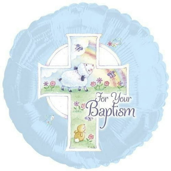 PMU Baptism Blue Balloon (18 Inch Mylar) Pkg/5