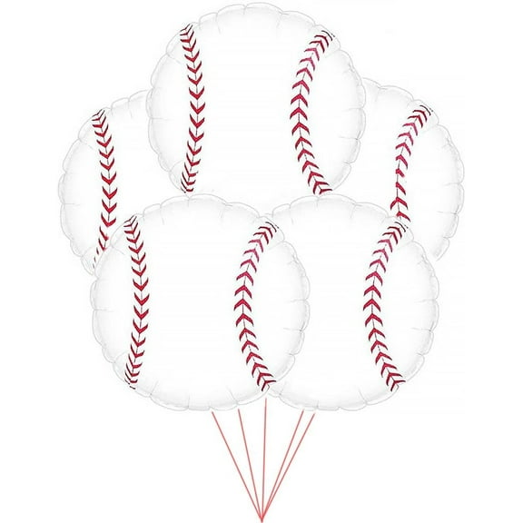 PMU Baseball Balloon 18 Inches Mylar Balloon Pkg/5