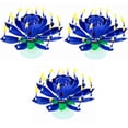 thumbnail image 1 of PMU Birthdays Lotus Flower Musical Birthday Candle Spinning Birthday Cake Decoration Blue pkg/3, 1 of 8