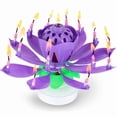 thumbnail image 1 of PMU Birthdays Lotus Flower Musical Birthday Candle Spinning Birthday Cake Decoration Purple pkg/12, 1 of 7