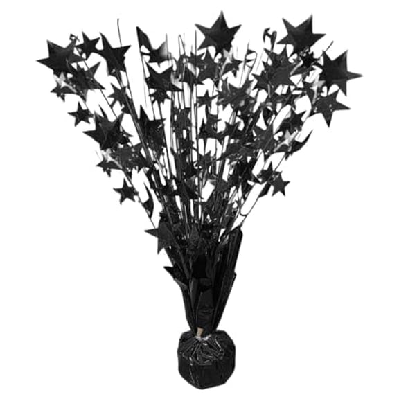 PMU Bursting Star Centerpiece- Black Balloon Weights, table Centerpiece for Graduation, Birthdays, Halloween, Veterans, Party & Independence Day Celebration-15in / 7.34cm