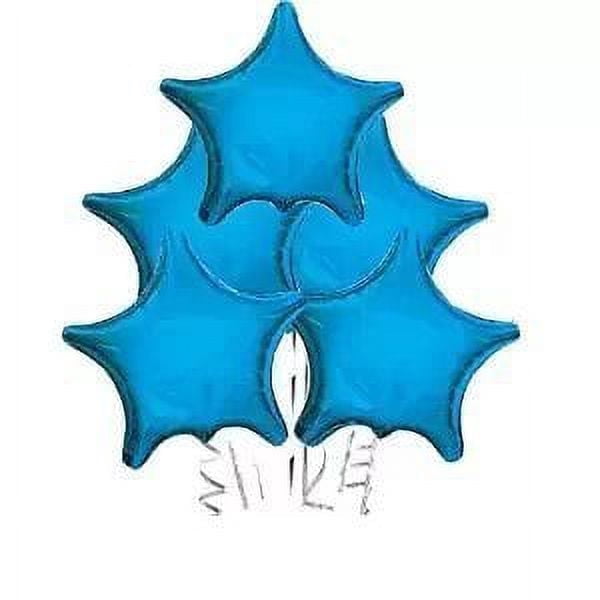 PMU Blue Star Shaped 18 Inch Mylar Foil Balloon Birthday Party Wedding ...