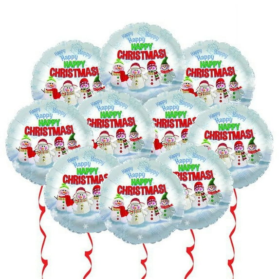 PMU Christmas 4 Lil' Snowmen 18 Inch Mylar-Foil Balloon Pkg/10