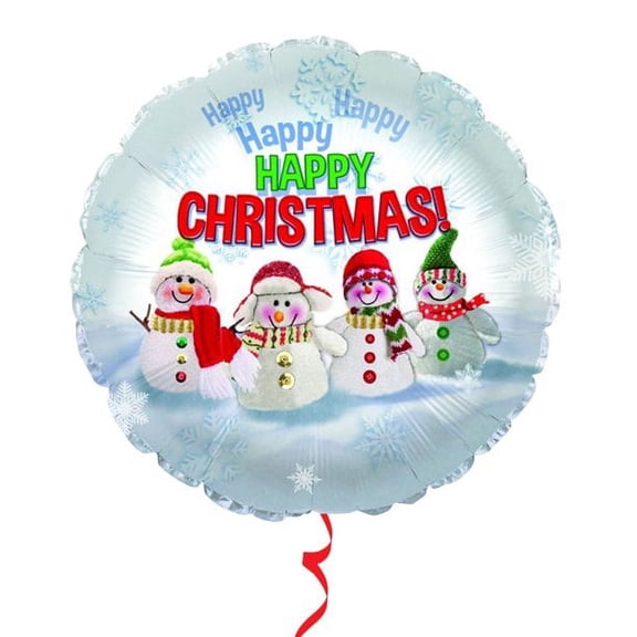 PMU Christmas 4 Lil' Snowmen 18 Inch Mylar-Foil Balloon Pkg/1