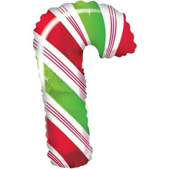 PMU Christmas Candy Cane 38 Inches Mylar-Foil Balloon Pkg/1