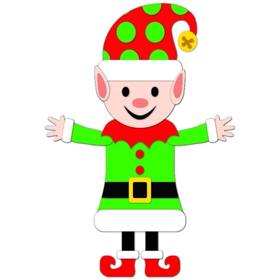 PMU Christmas Elf Jointed Felt Hanging Decoration 21 Inches - Christmas Holiday Indoor Decor for Home, Office, Classrooms (1/pkg) Pkg/1