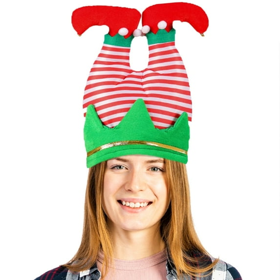 PMU Christmas Elf Twinkle Toe Hat Striped Red/White Christmas Celebration Costume Party Accessories Props and Party Supplies for Plays, Festivals, Photo Shoots (6/Pkg) Pkg/1