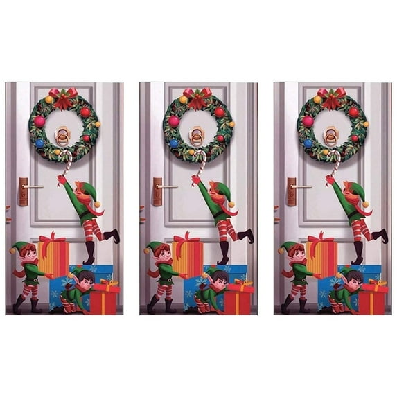 PMU Christmas Elves Door Cover 30" x 60" Pkg/3