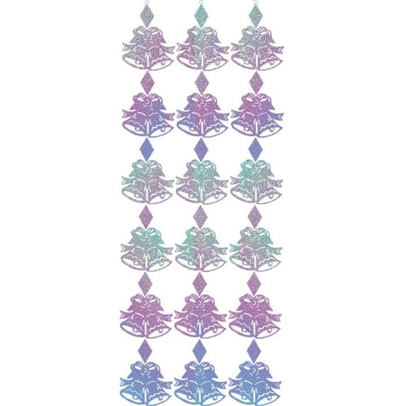 PMU Christmas Jingle Bells 40in Prismatic Pendant Silver - Christmas Hanging Decor from Ceiling for Christmas Hanging Decoration for Christmas Tree, Garland Indoor Home Ornaments Silver (3/pkg) Pkg/1