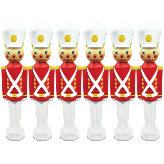PMU Christmas Light-Up Toy Soldier 31 Inch Christmas Decoration Perfect Décor for Home, Lawn, Yard, Indoor and Outdoor - 31 Inch Toy Soldier (6/pkg)Pkg/1