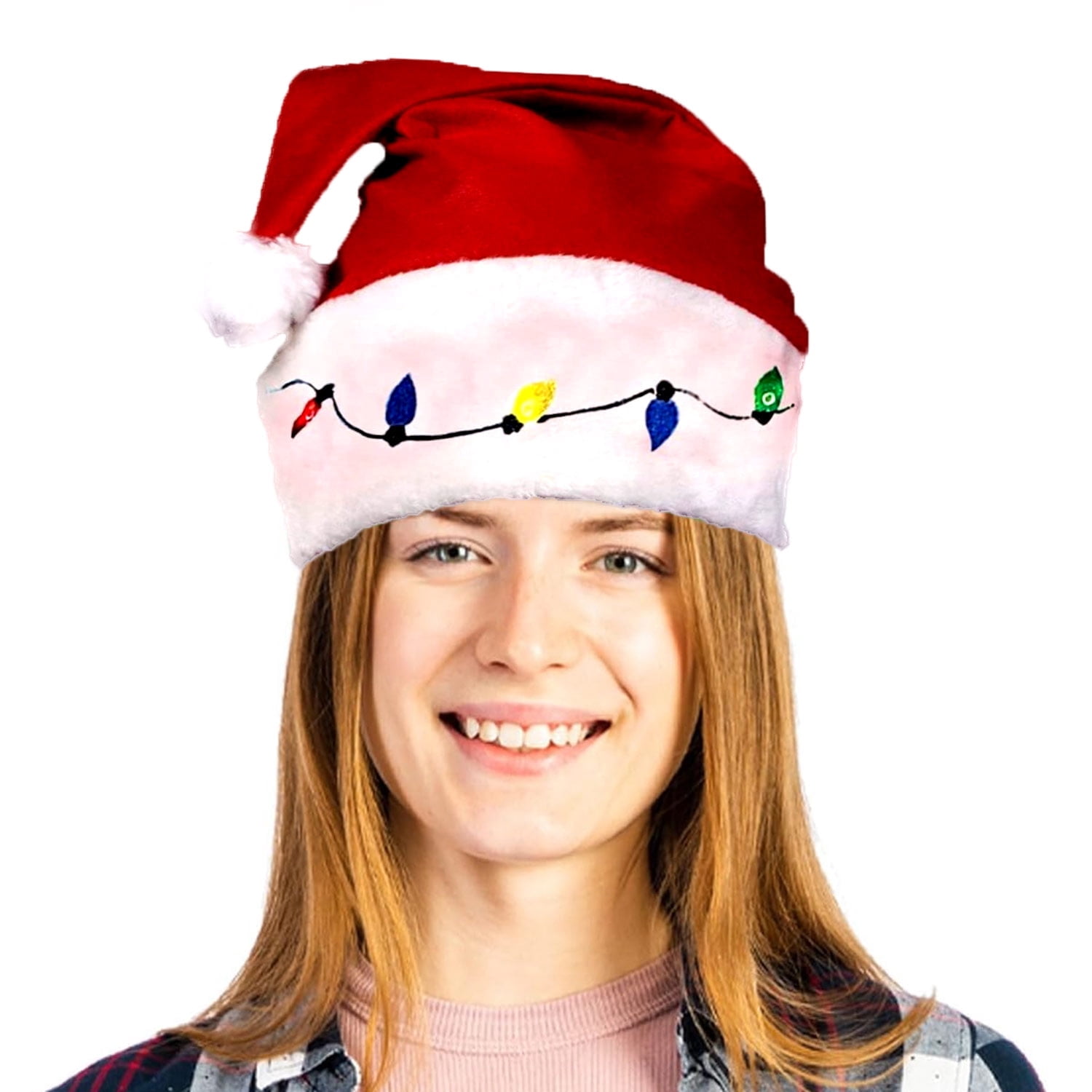 Light Up Santa Hat Adult Red main image 1